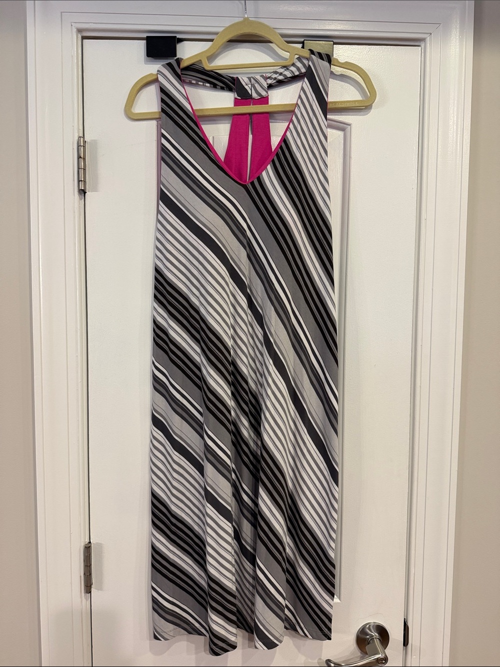 DAKINI Striped Black & White Sleeveless Dress